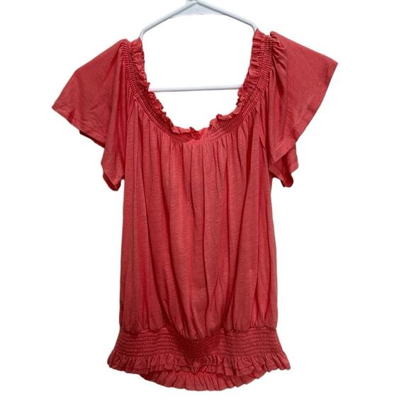 Free People Movement Hummingbird Blouse Coral / Peach - NWT - Picture 2 of 6